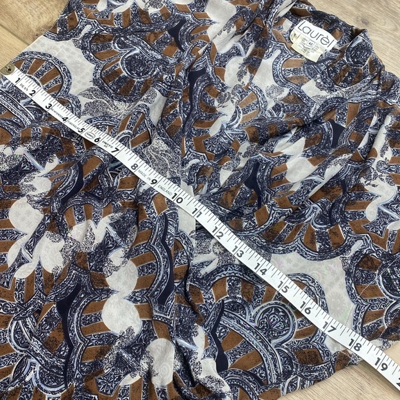 Escada Blue and Brown Patterned Blouse - Picture 11 of 12